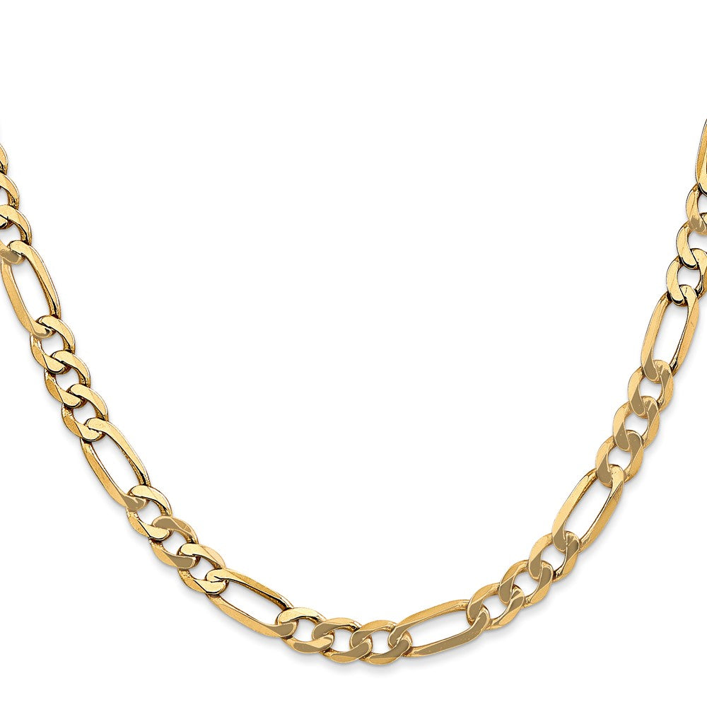 14k 5.25mm Flat Figaro Chain (16.77 grams)