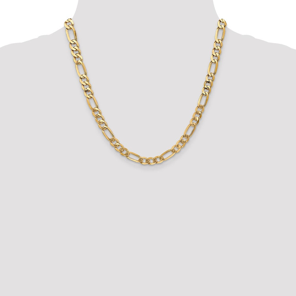 14k 7mm Flat Figaro Chain (26.81 grams)