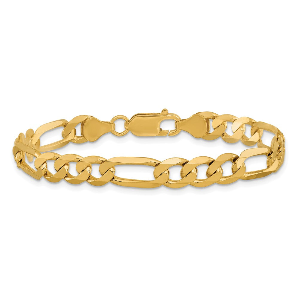 14k 7mm Flat Figaro Chain Bracelet (10.29 grams)