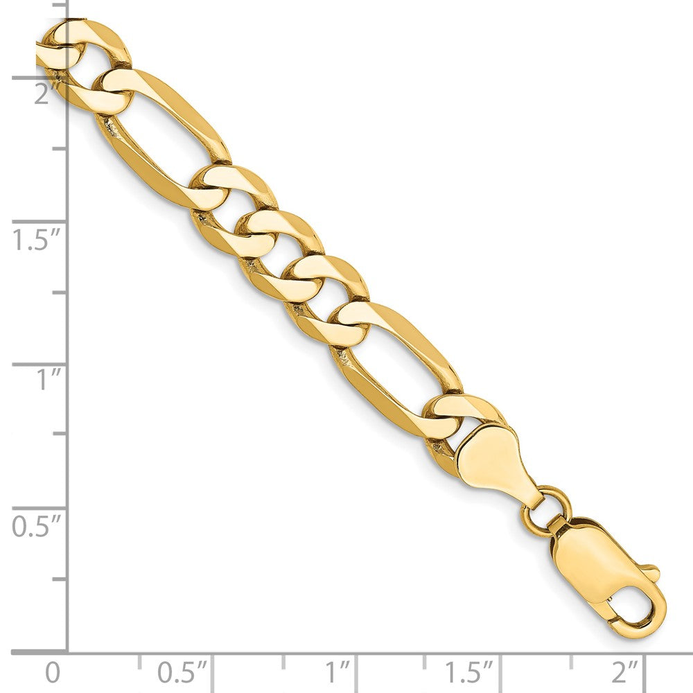 14k 7mm Flat Figaro Chain Bracelet (10.29 grams)