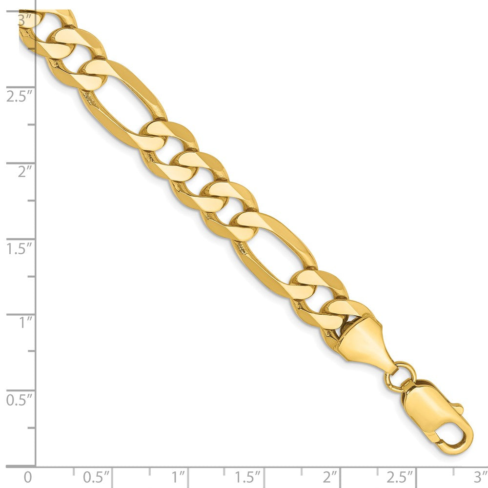 14k 8.75mm Flat Figaro Chain Bracelet (20.91 grams)