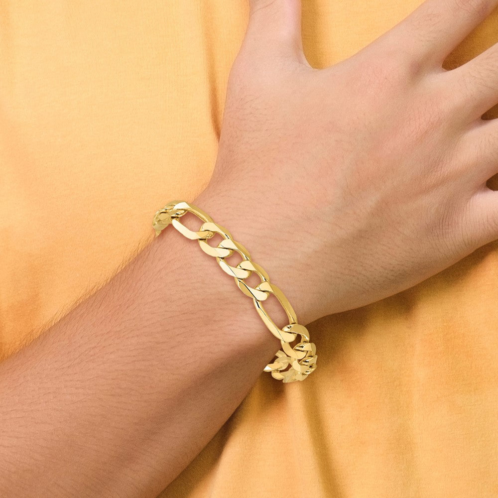14k 10mm Flat Figaro Chain Bracelet (26.20 grams)