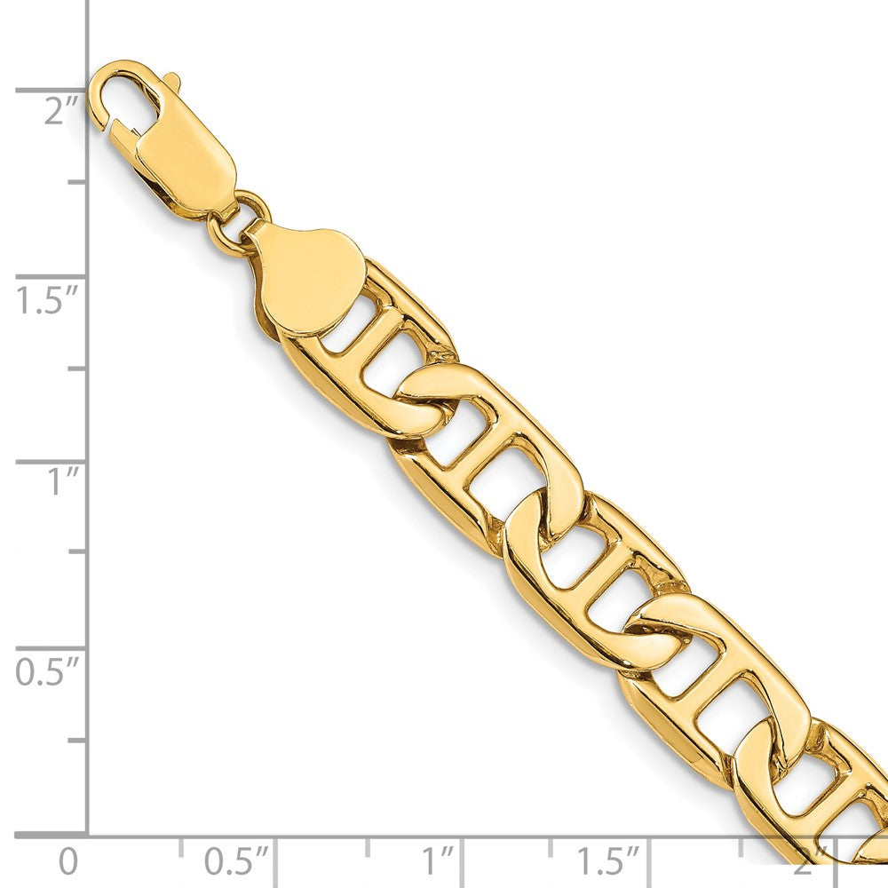 14k Yellow Gold 8.75 mm Solid Hand-Polished Anchor Link Bracelet (22.49 grams)