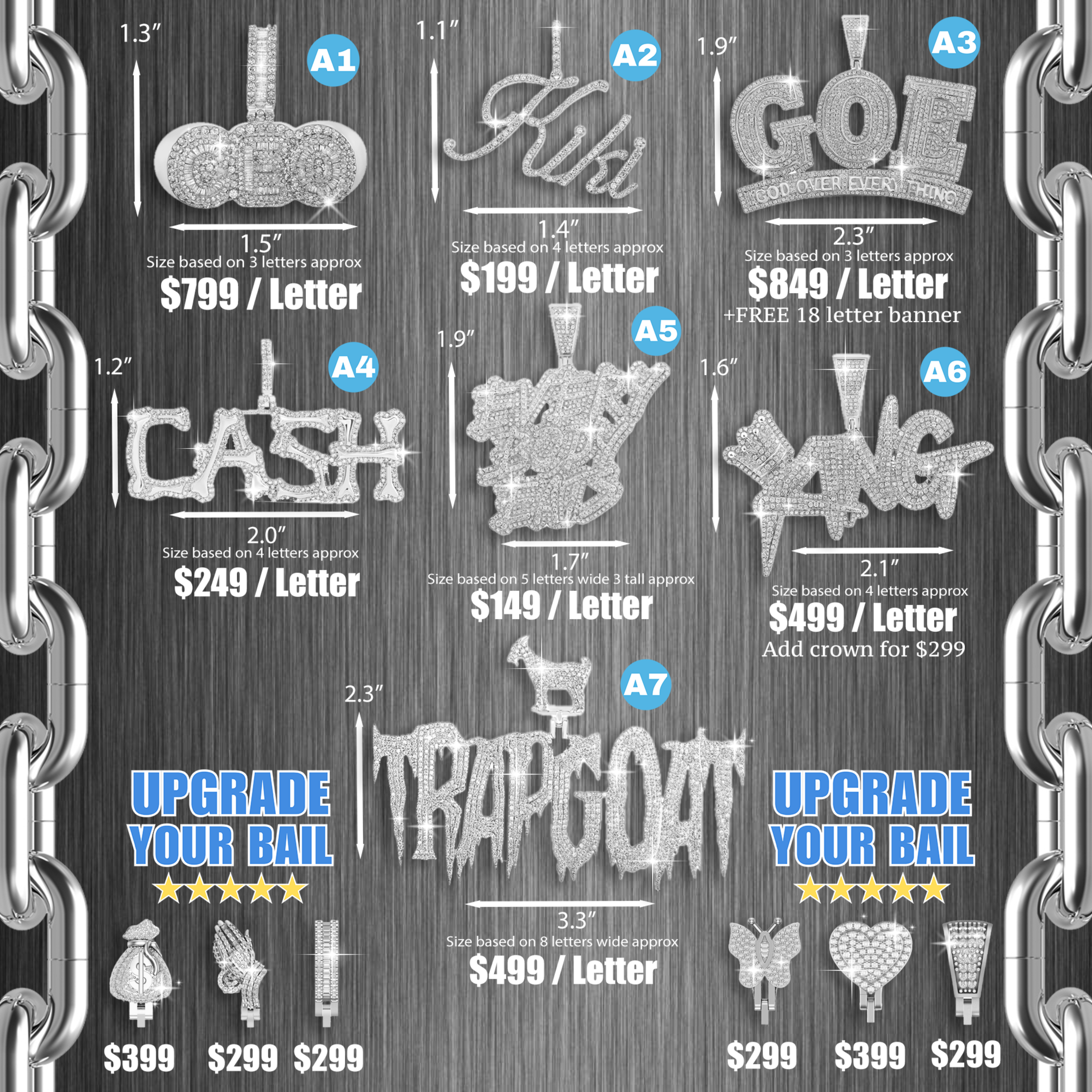 Custom Diamond & Silver Nameplates