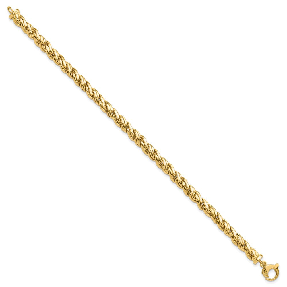 14k Yellow Gold 8.25 mm Polished Fancy Twist Bracelet (6.93 grams)