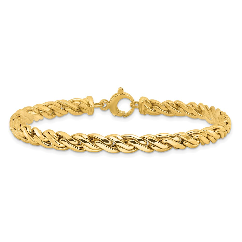 14k Yellow Gold 8.25 mm Polished Fancy Twist Bracelet (6.93 grams)