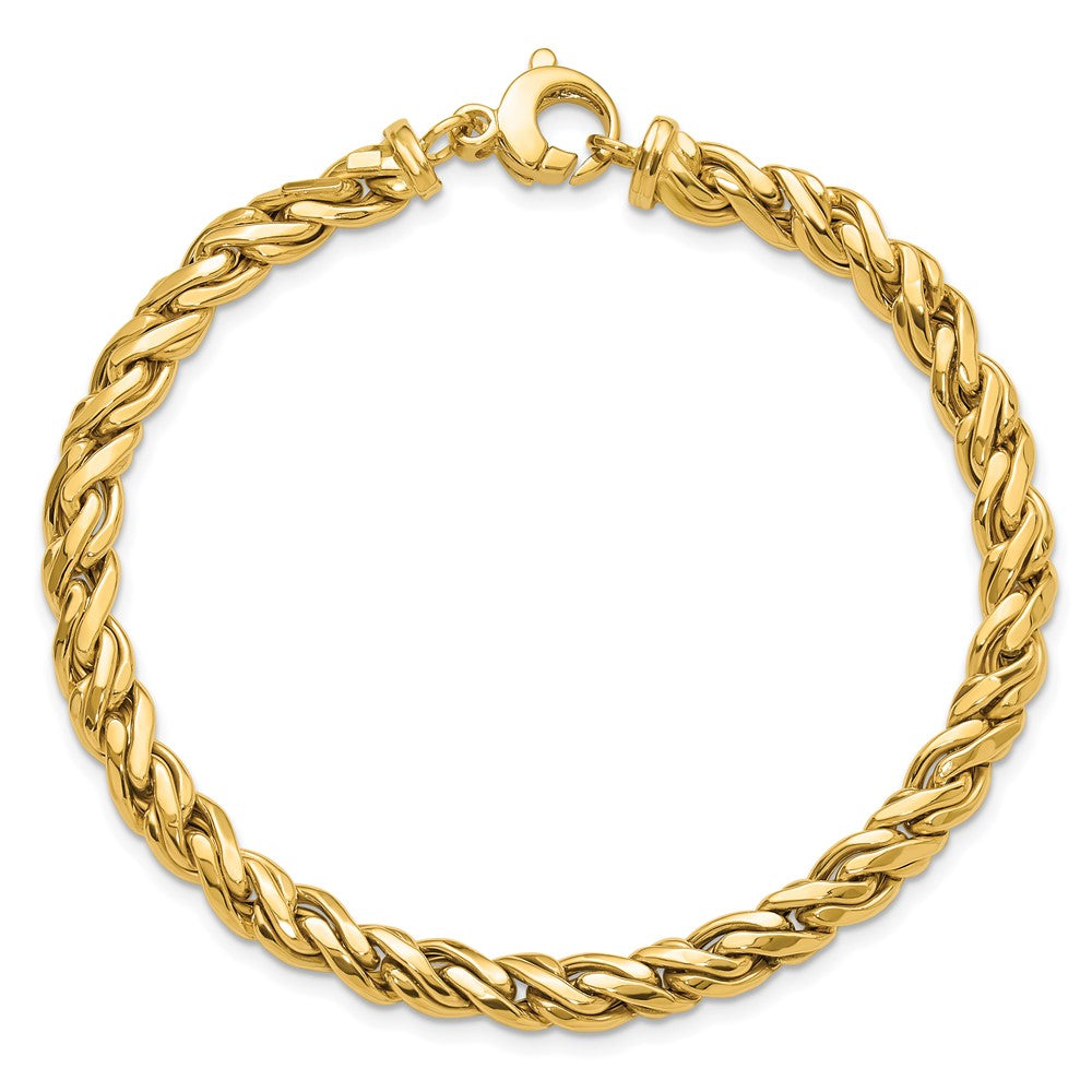 14k Yellow Gold 8.25 mm Polished Fancy Twist Bracelet (6.93 grams)