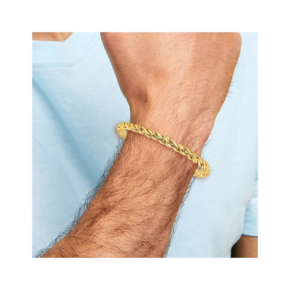 14k Yellow Gold 8.25 mm Polished Fancy Twist Bracelet (6.93 grams)