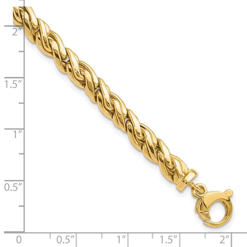 14k Yellow Gold 8.25 mm Polished Fancy Twist Bracelet (6.93 grams)