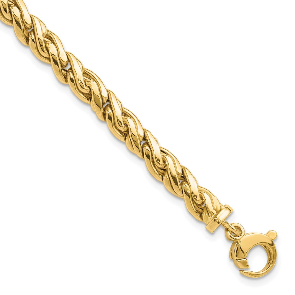 14k Yellow Gold 8.25 mm Polished Fancy Twist Bracelet (6.93 grams)