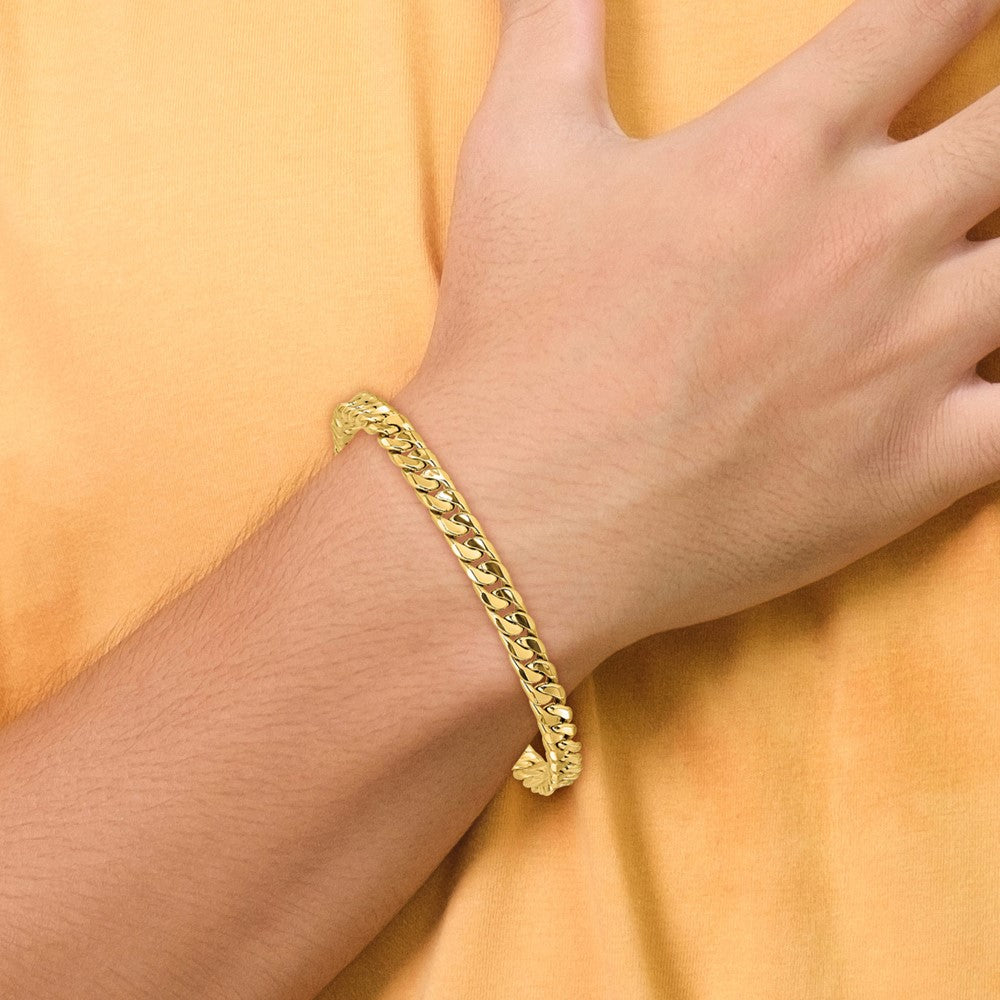 14k Yellow Gold 6 mm Polished Fancy 8.5in Bracelet (5.49 grams)