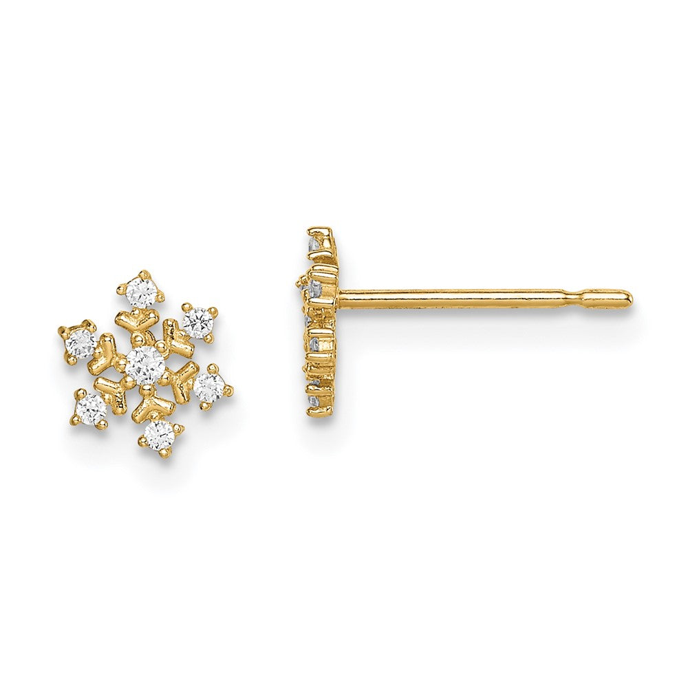 14k Madi K CZ Snowflake Post Earrings (0.48 grams)