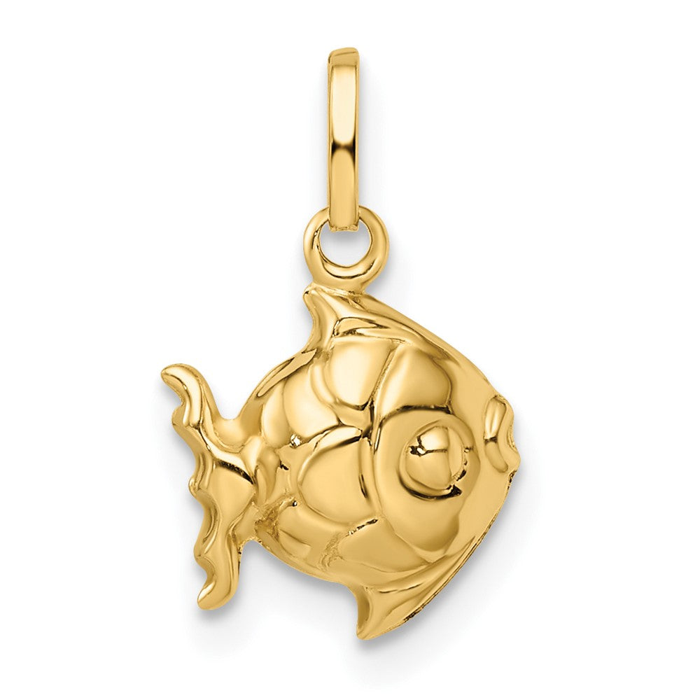 14k Madi K Polished 3-D Fish Pendant (0.35 grams)