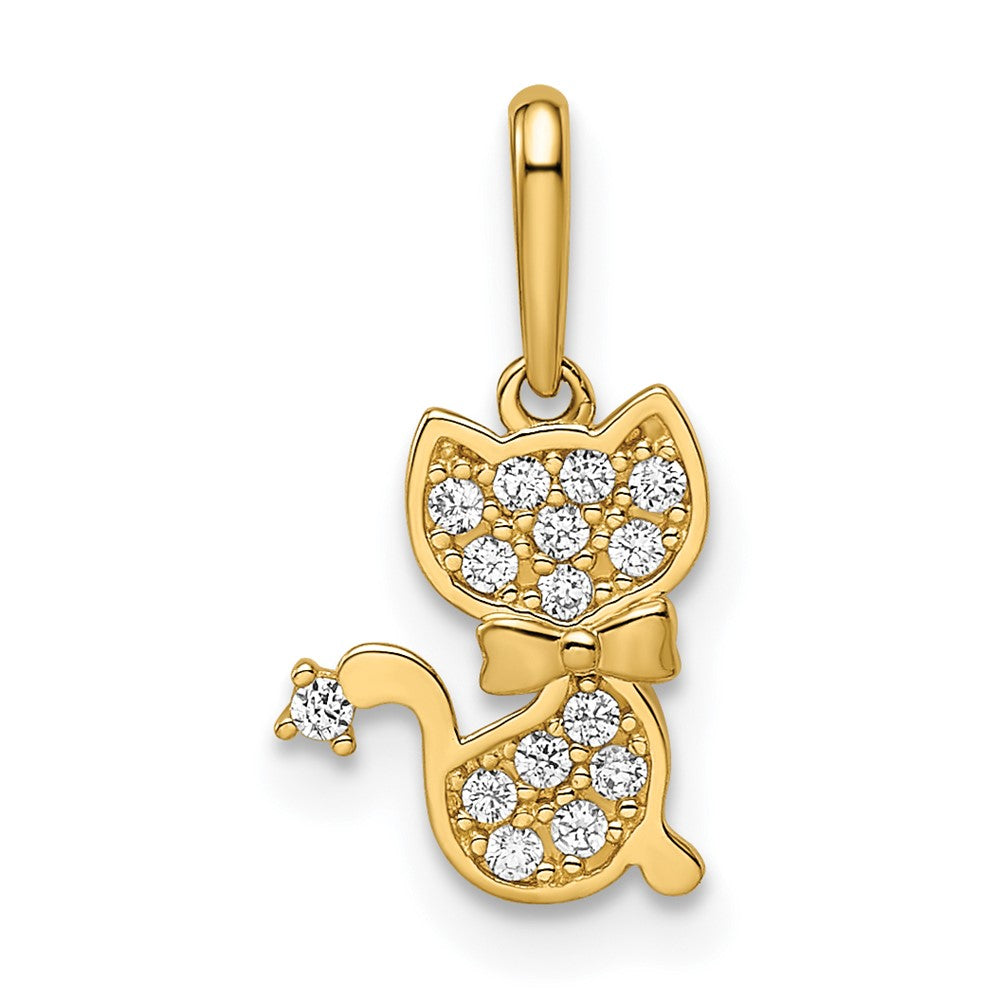 14k Madi K CZ Cat Pendant (0.3 grams)