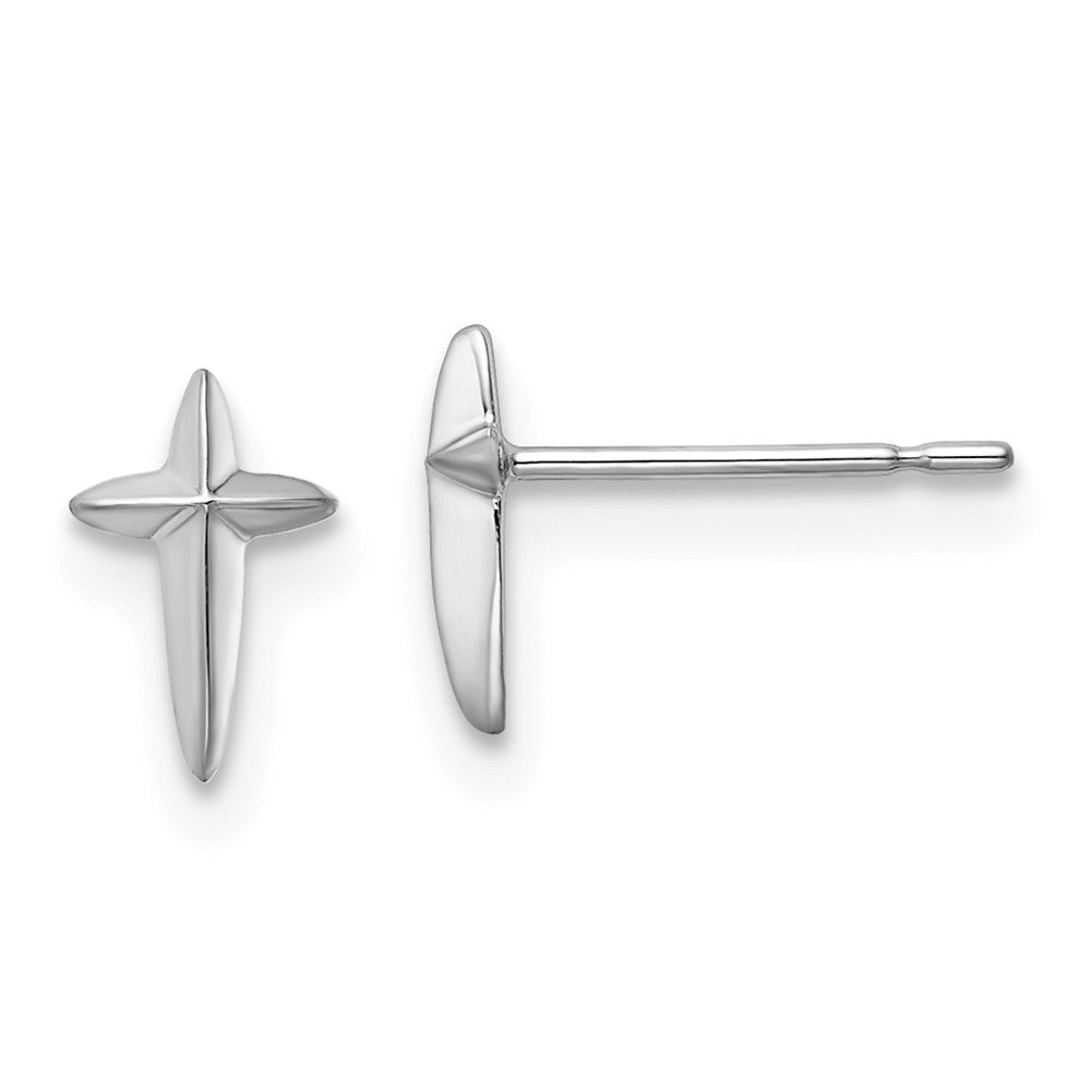 14k White Gold Madi K Cross Post Earrings (0.5 grams)