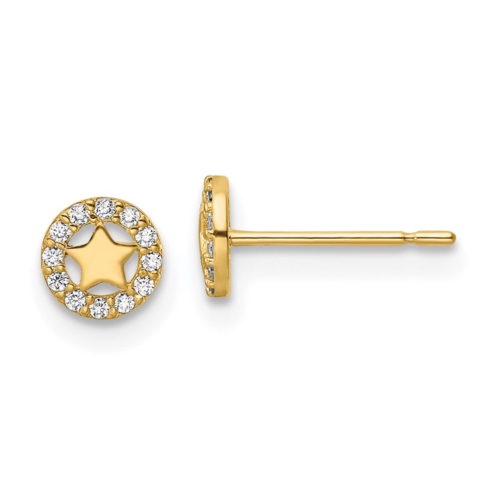 14k Madi K CZ Star Post Earrings (0.5 grams)