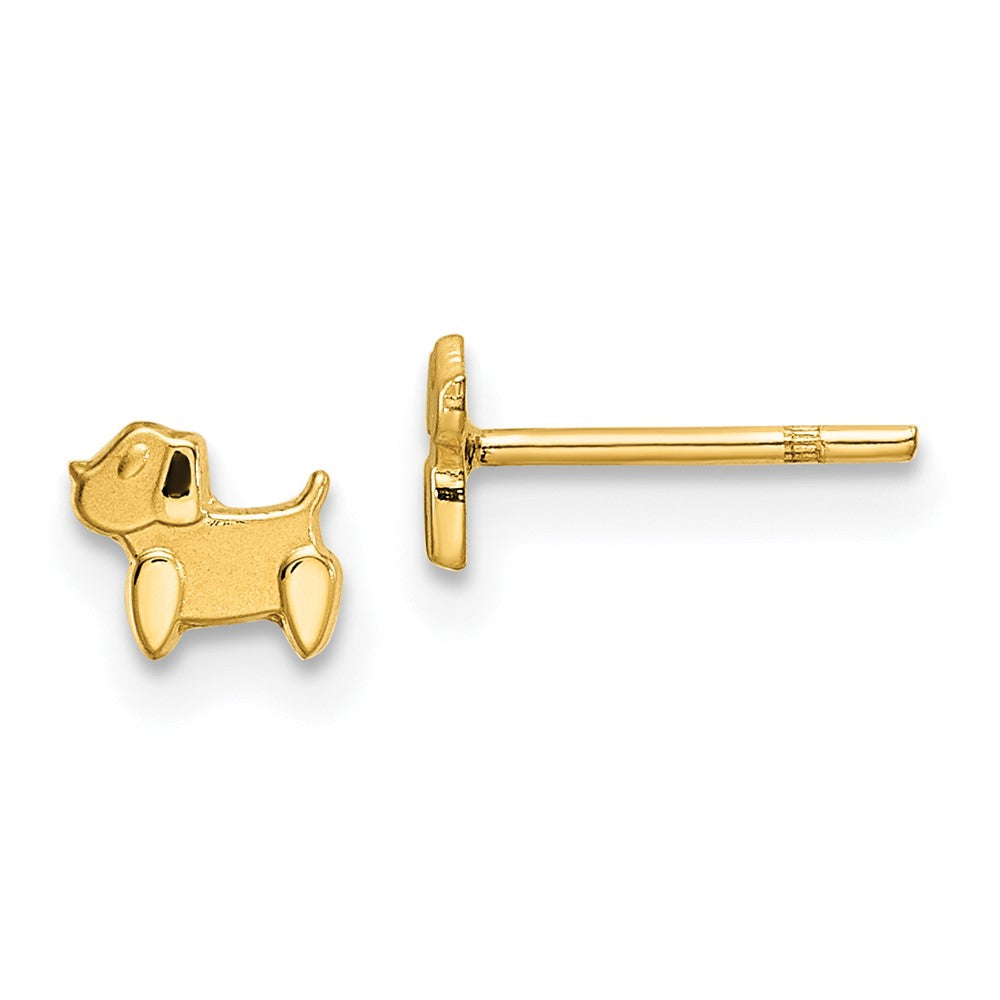 14k Madi K Polished & Satin Dog Post Earrings (0.3 grams)