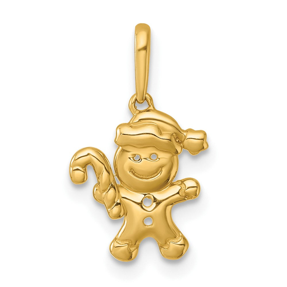 14k Madi K Polished Smiling Gingerbread Pendant (0.63 grams)
