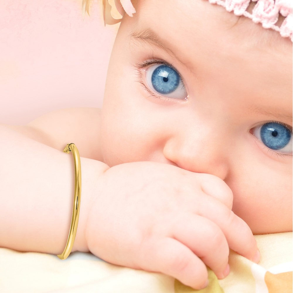 14k Yellow Gold 2.5 mm Slip-on Baby Bangle (1.6 grams)