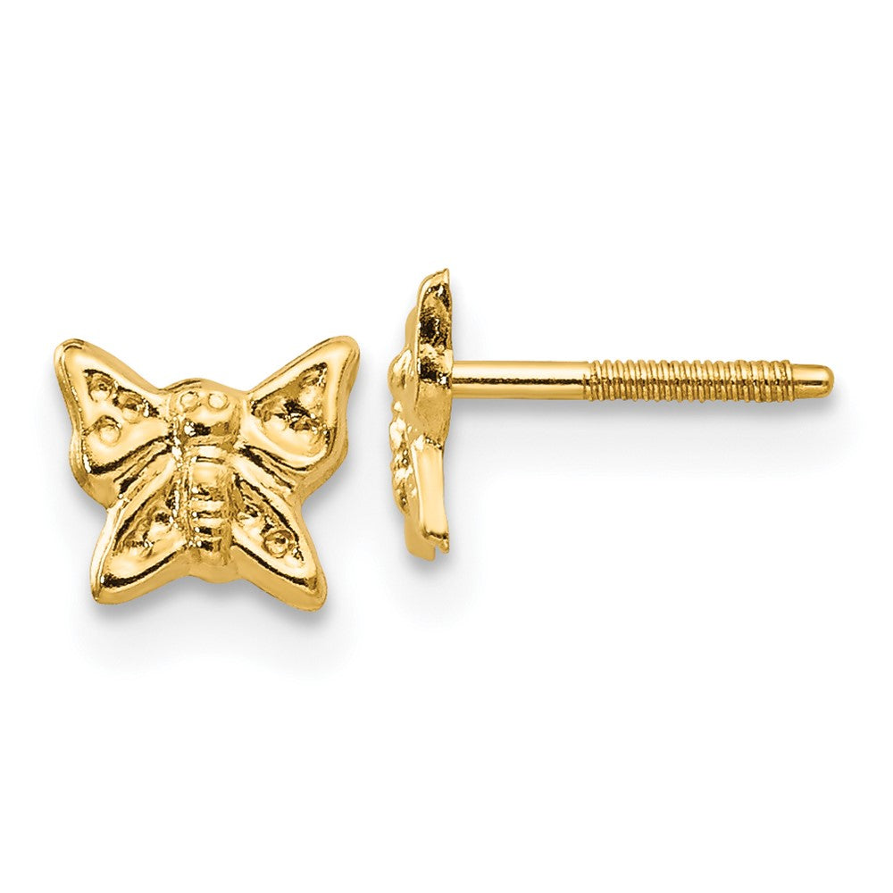 14k Madi K Butterfly Screwback Earrings (0.14 grams)