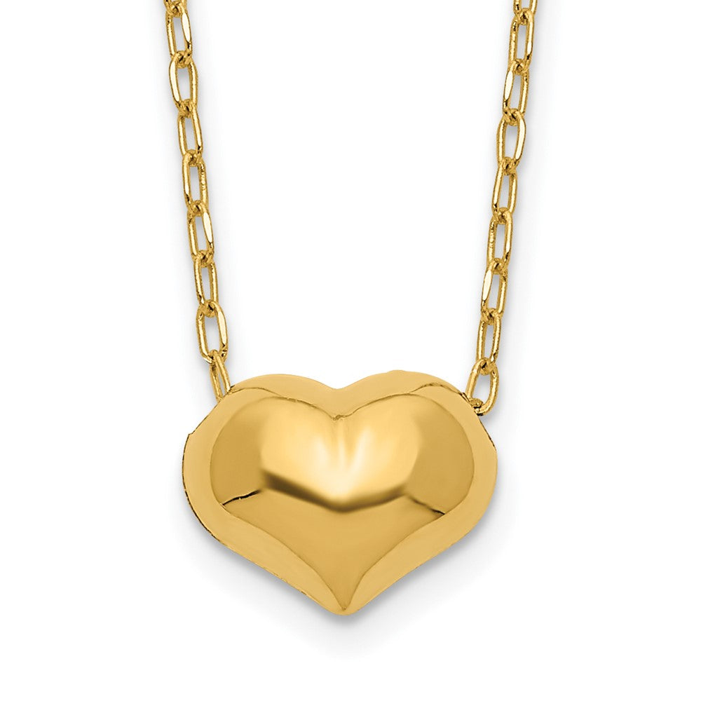 14k Madi K Small Hollow Heart w/ Chain and 1in ext. Necklace (0.68 grams)