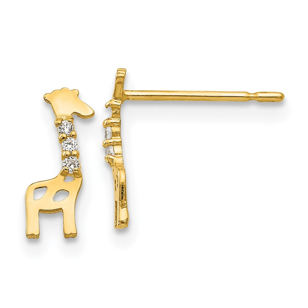 14k Madi K CZ Giraffe Post Earrings (0.27 grams)