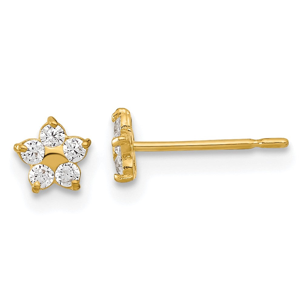 14k Madi K Kids CZ Star Post Earrings (0.42 grams)