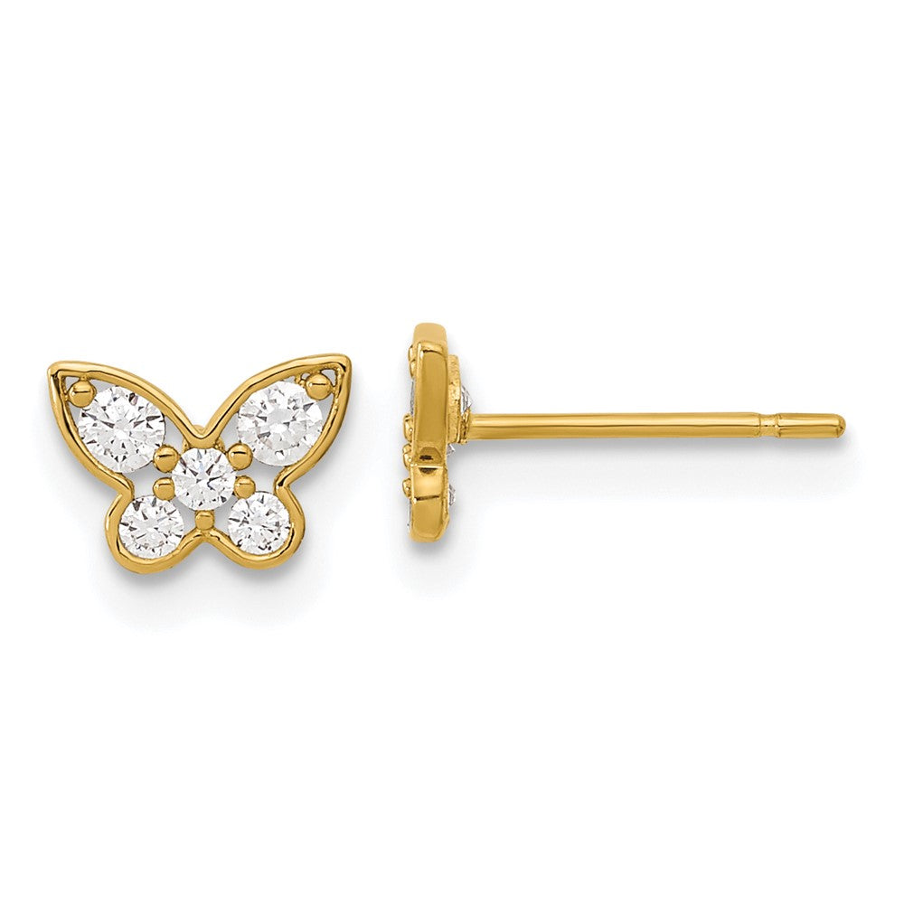 14k Madi K Madi K Kids CZ Butterfly Post Earrings (0.5 grams)