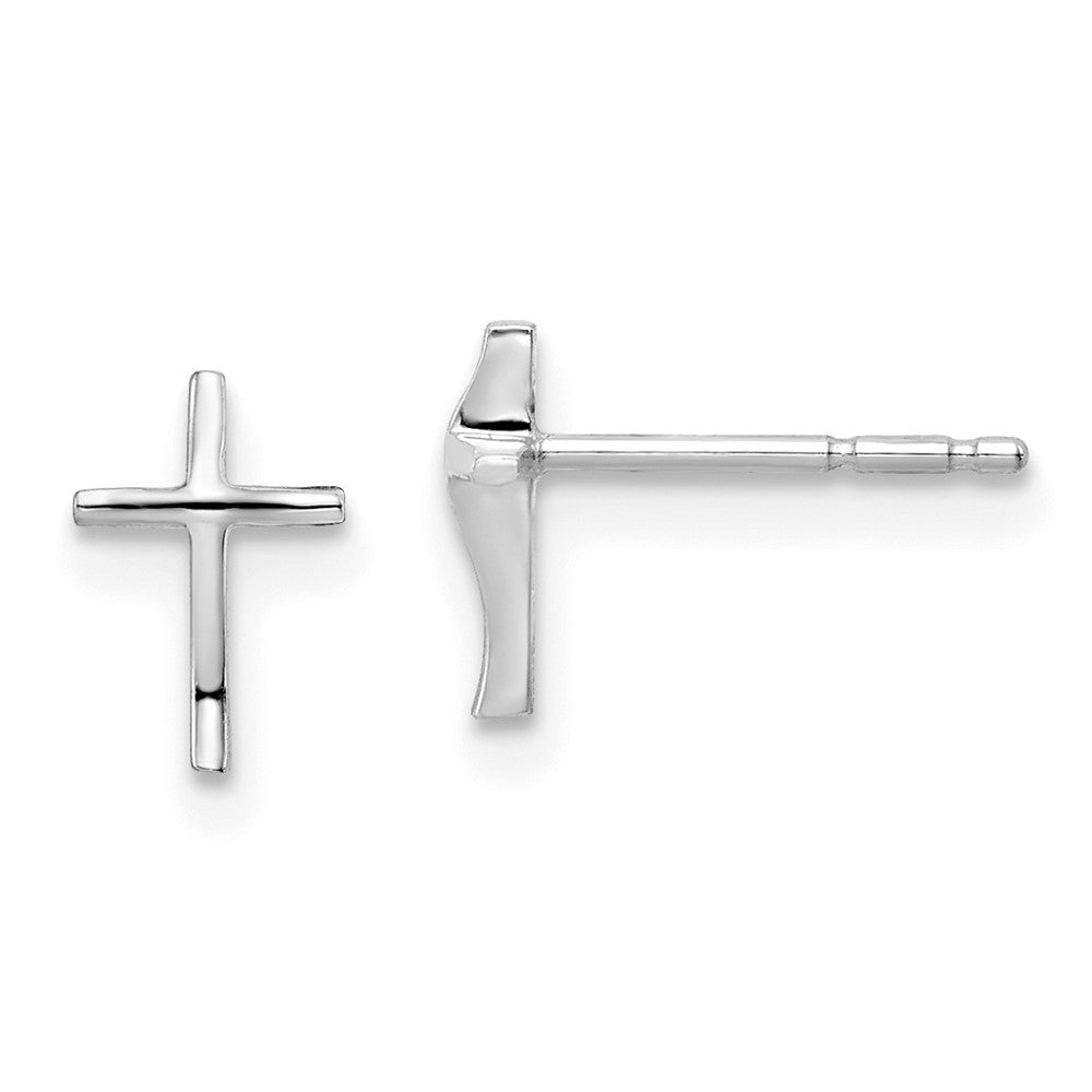 14k Madi K White Gold Cross Post Earrings (0.41 grams)