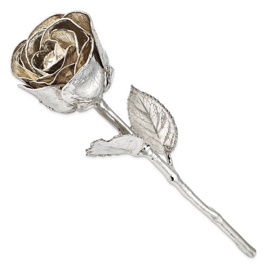 .925 Silver Dipped Real Rose