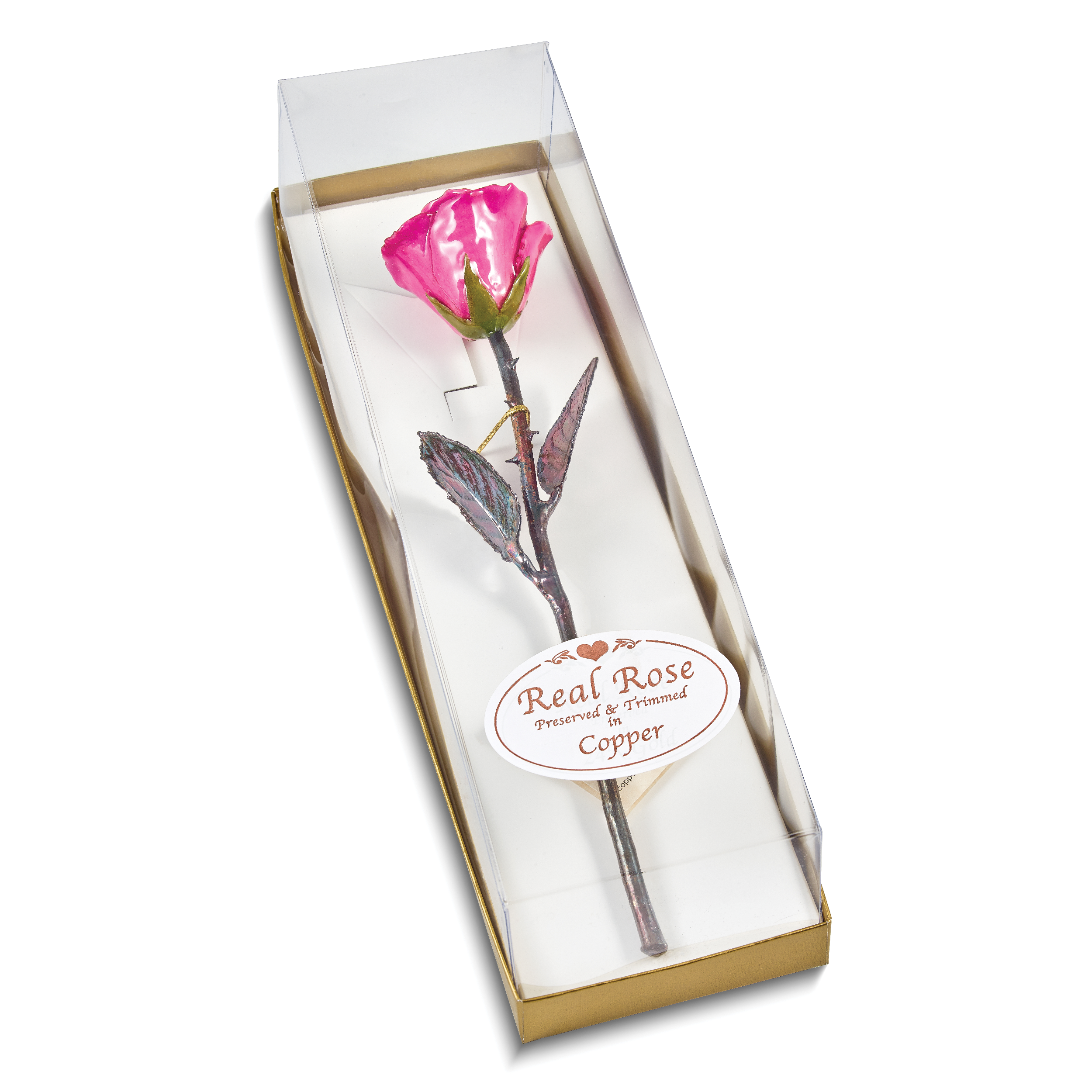 Lacquer Dipped Copper Trim Fuchsia Rose