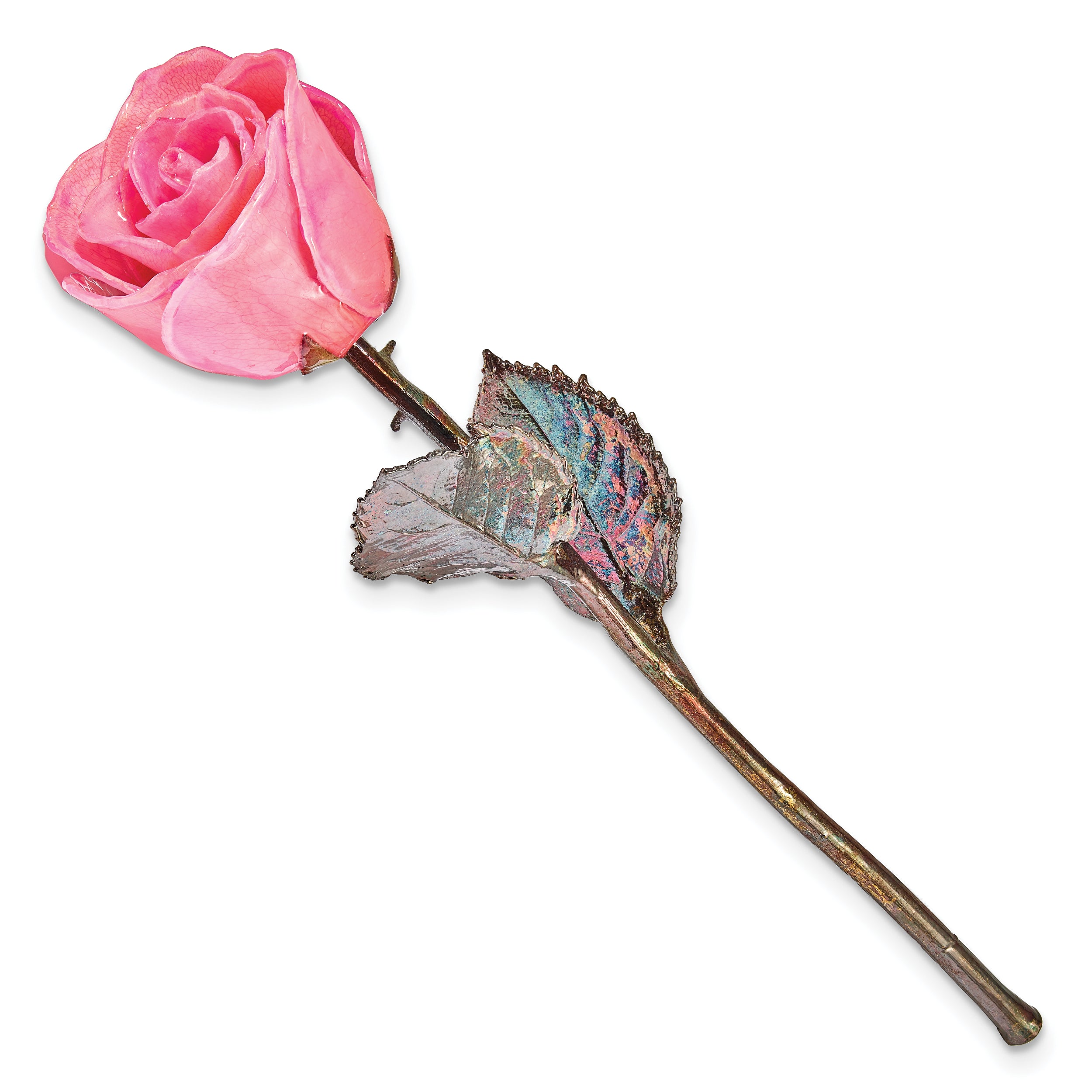 Lacquer Dipped Copper Trim Pink Rose