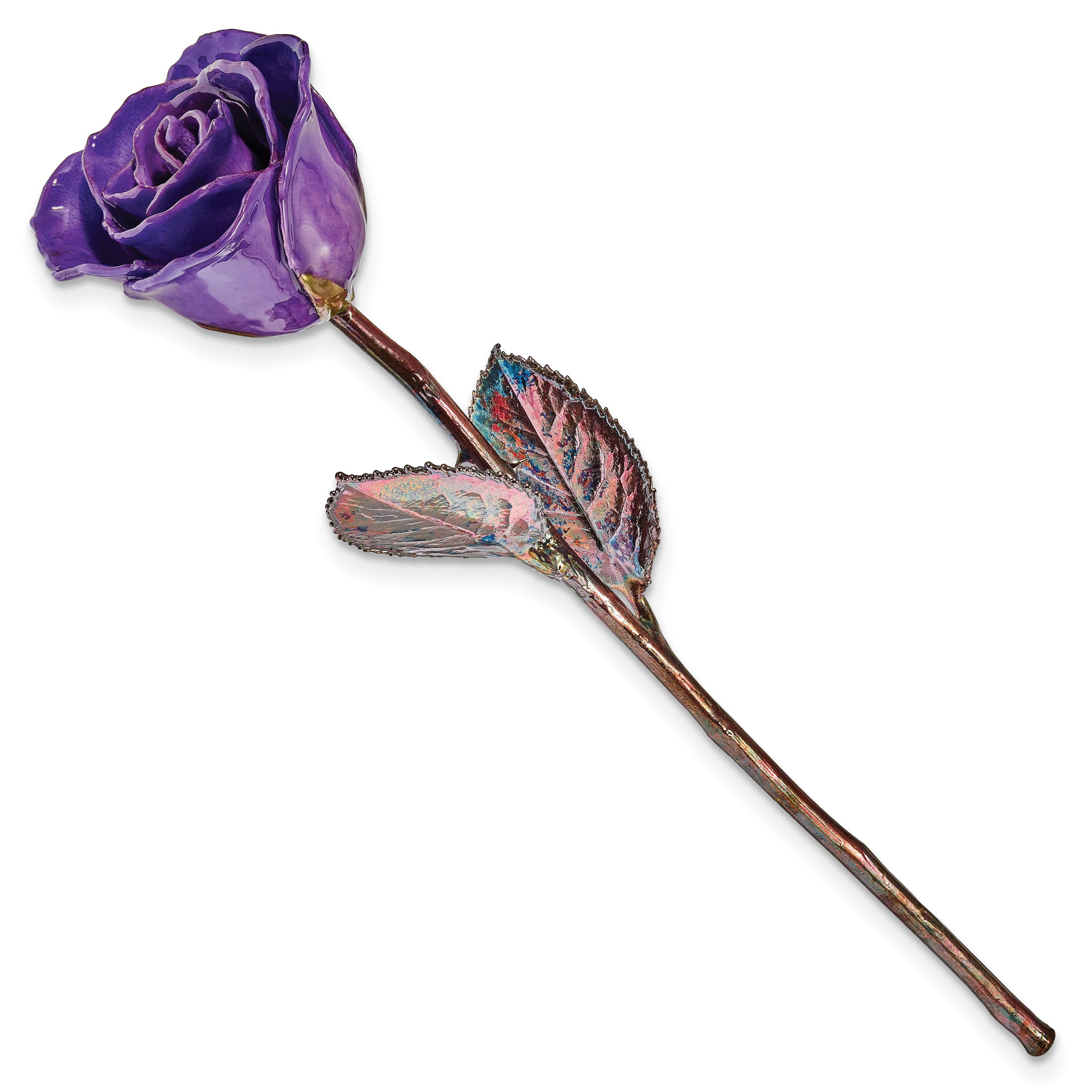 Lacquer Dipped Copper Trim Purple Rose