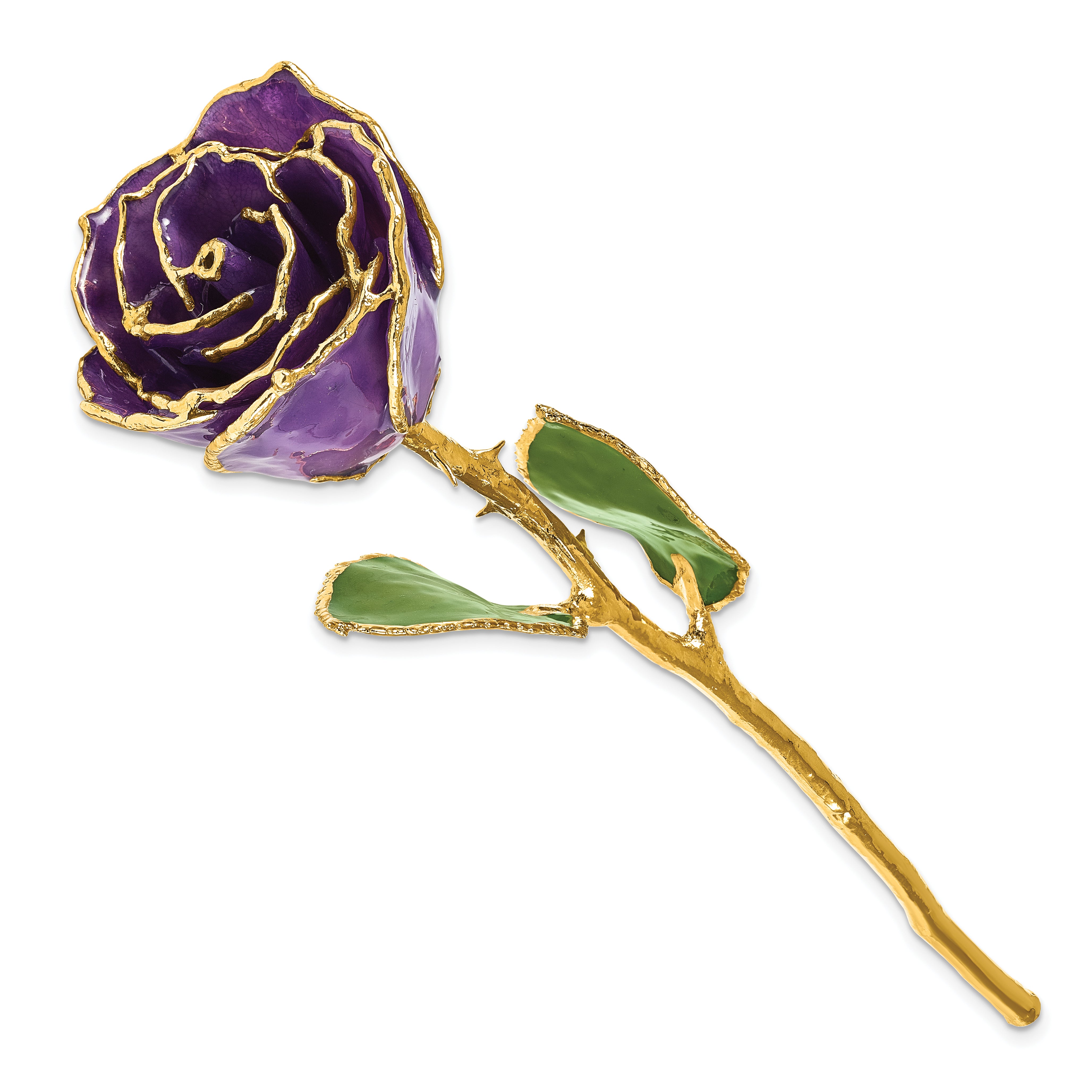 Lacquer Dipped Gold Trim February Birthstone Amethyst Rose