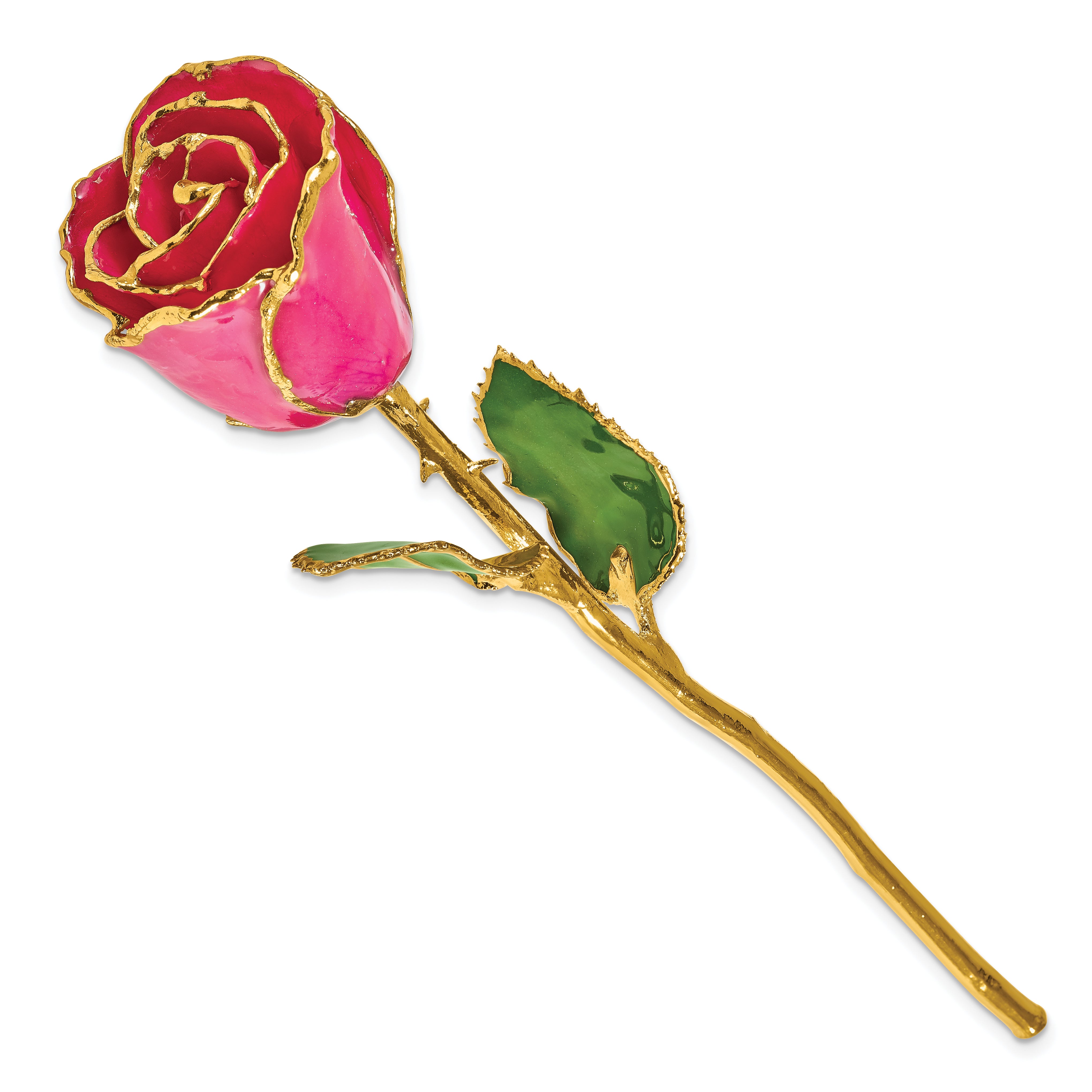 Lacquer Dipped Gold Trim October Birthstone Tourmaline Rose