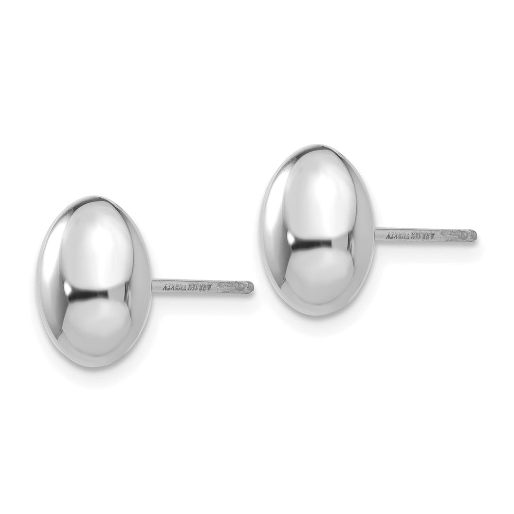 14k White Gold 10 mm Polished Post Earrings (1.17 grams)