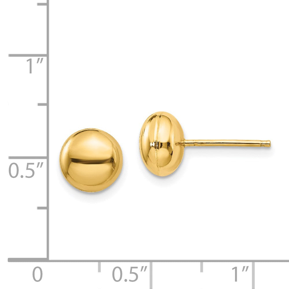 14k Yellow Gold 8 mm Button Post Earrings (1.26 grams)