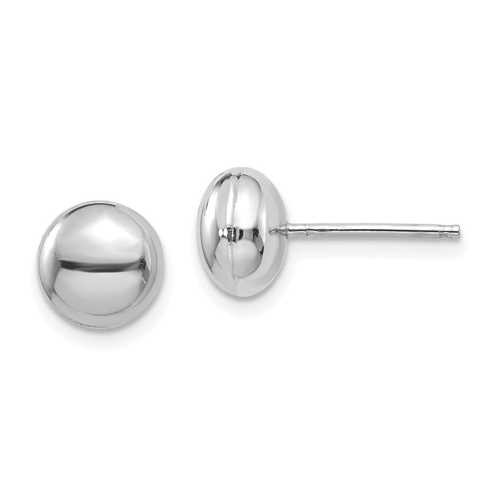 14k White Gold 8 mm Button Post Earrings (1.24 grams)