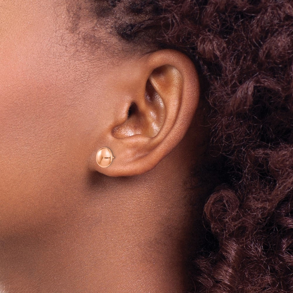 14k Rose Gold 8 mm Button Post Earrings (1.12 grams)