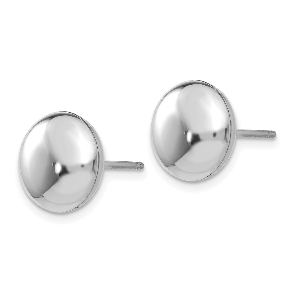 14k White Gold 10.5 mm Button Post Earrings (1.85 grams)
