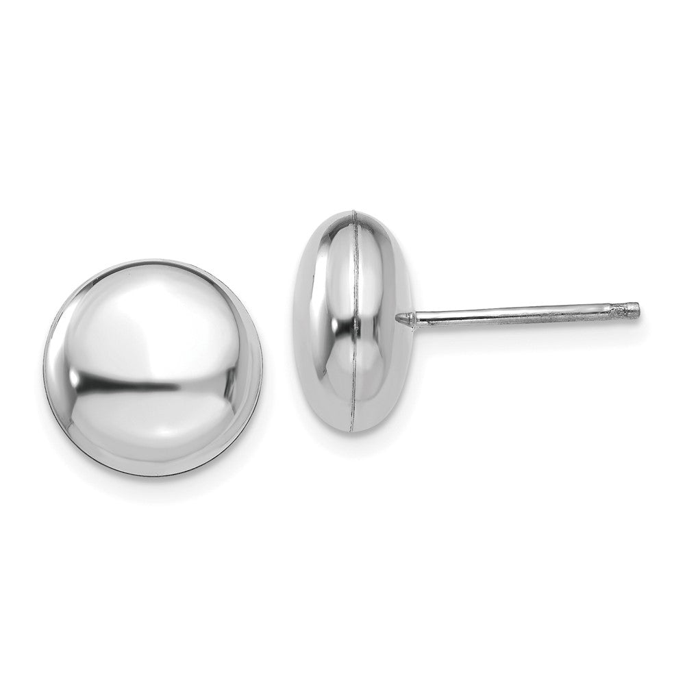 14k White Gold 10.5 mm Button Post Earrings (1.85 grams)