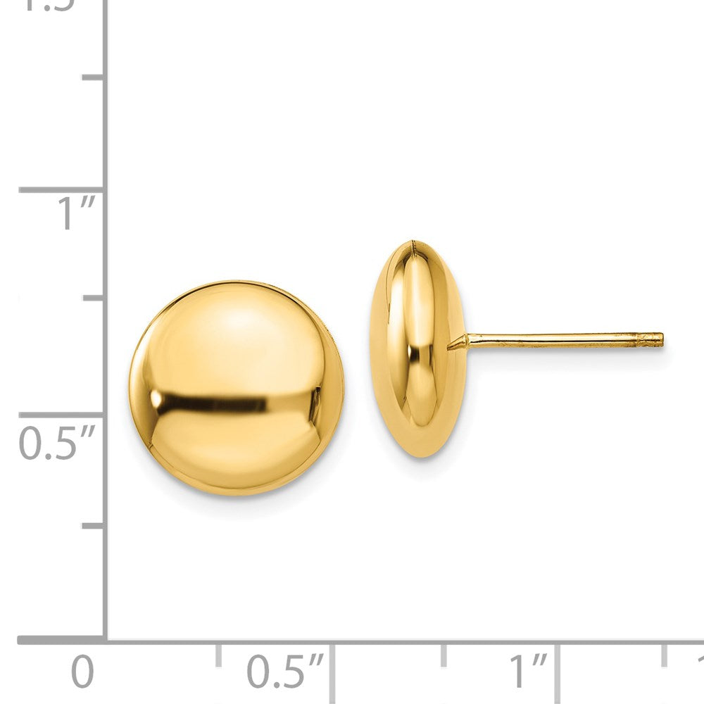 14k Yellow Gold 12 mm Button Post Earrings (2.15 grams)