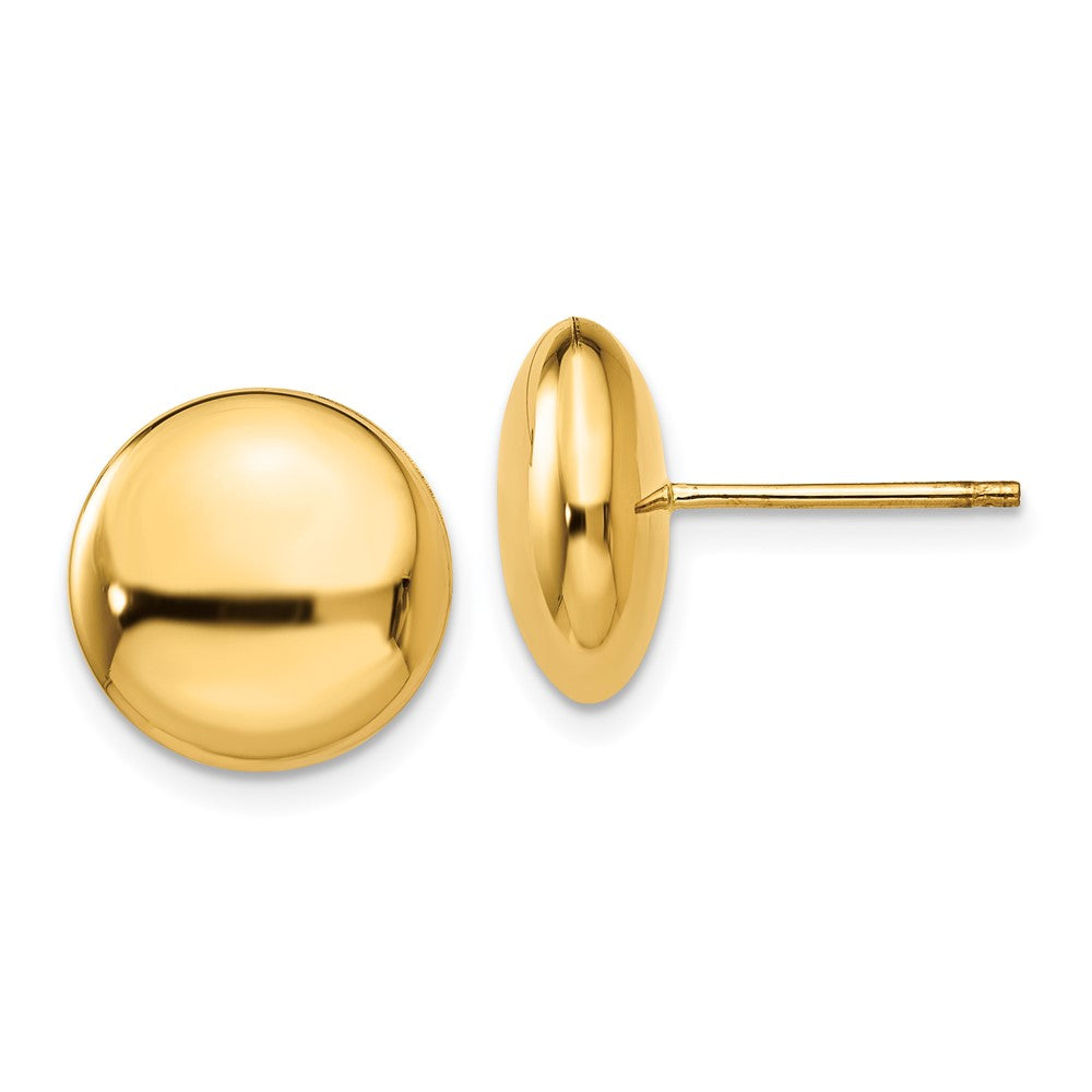 14k Yellow Gold 12 mm Button Post Earrings (2.15 grams)
