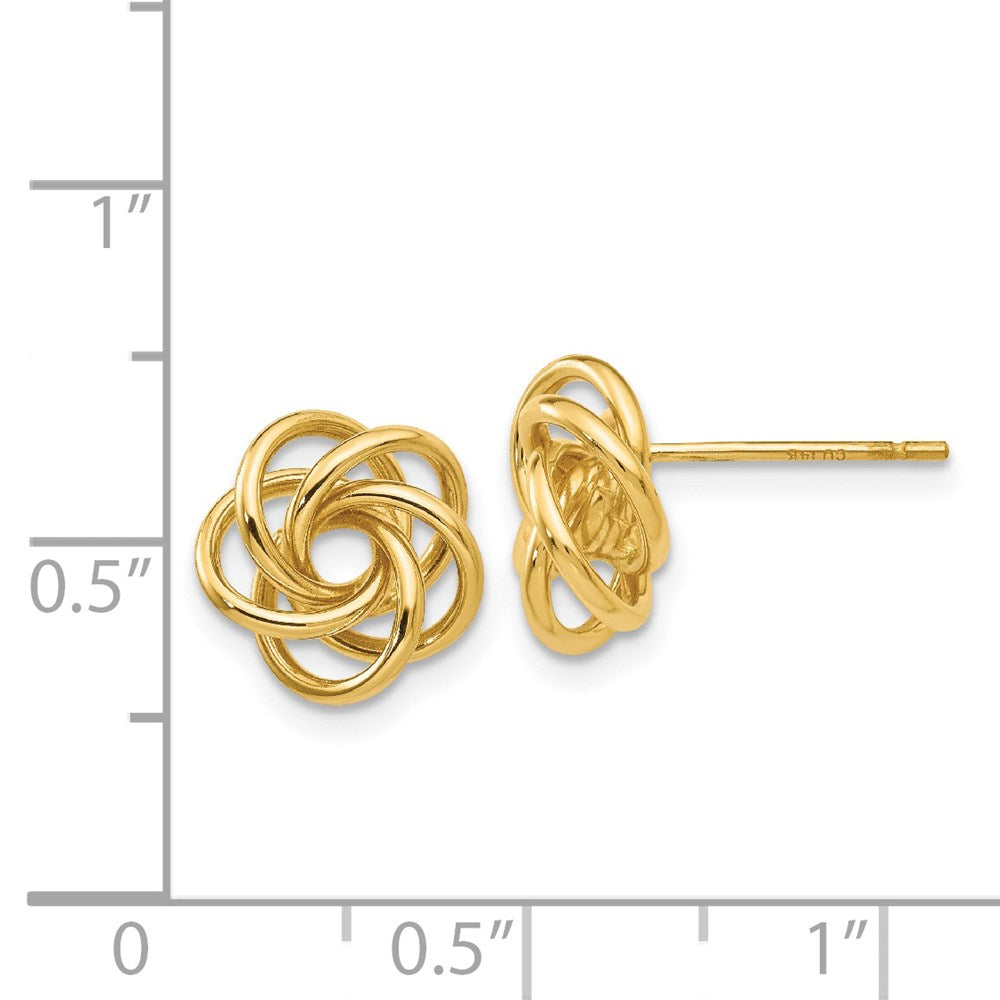 14k Yellow Gold 10 mm Love Knot Earrings (1.88 grams)