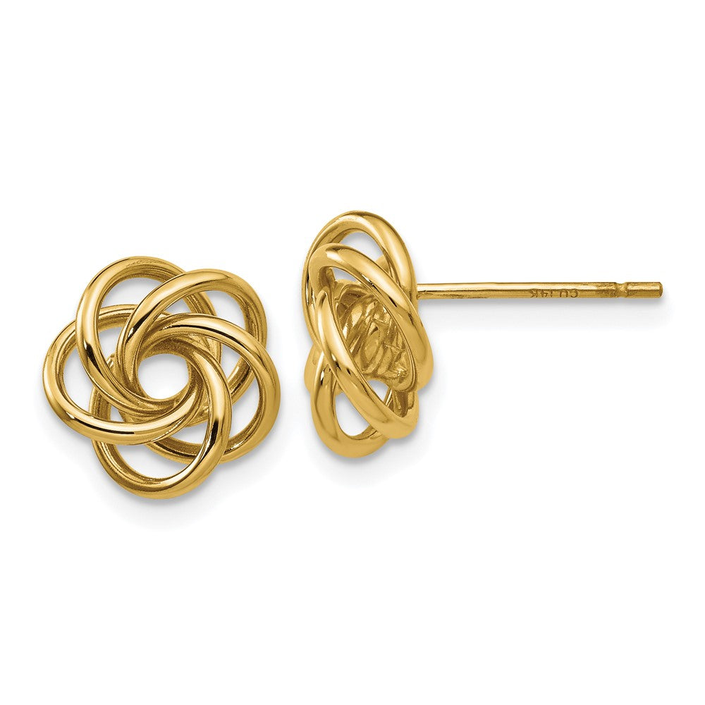 14k Yellow Gold 10 mm Love Knot Earrings (1.88 grams)