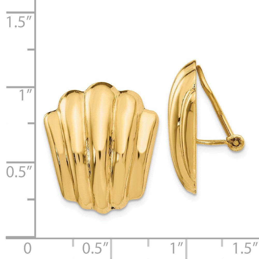 14k Yellow Gold 20 mm Non-pierced Fancy Earrings (5.72 grams)