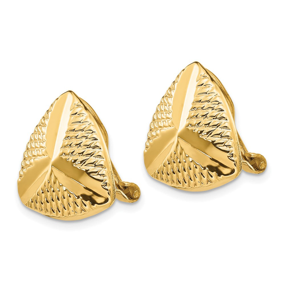 14k Yellow Gold 16 mm Non-pierced Fancy Earrings (4.2 grams)