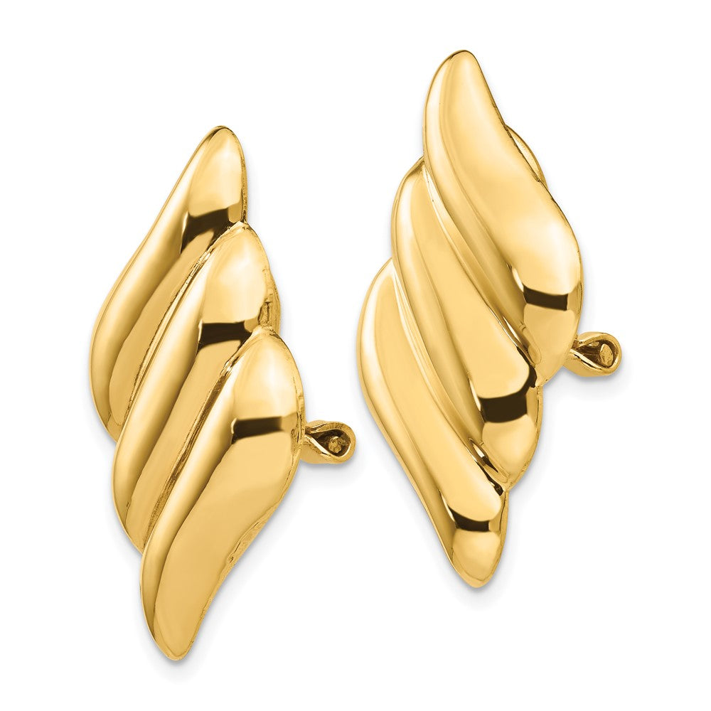 14k Yellow Gold 19 mm Non-pierced Fancy Earrings (5.29 grams)