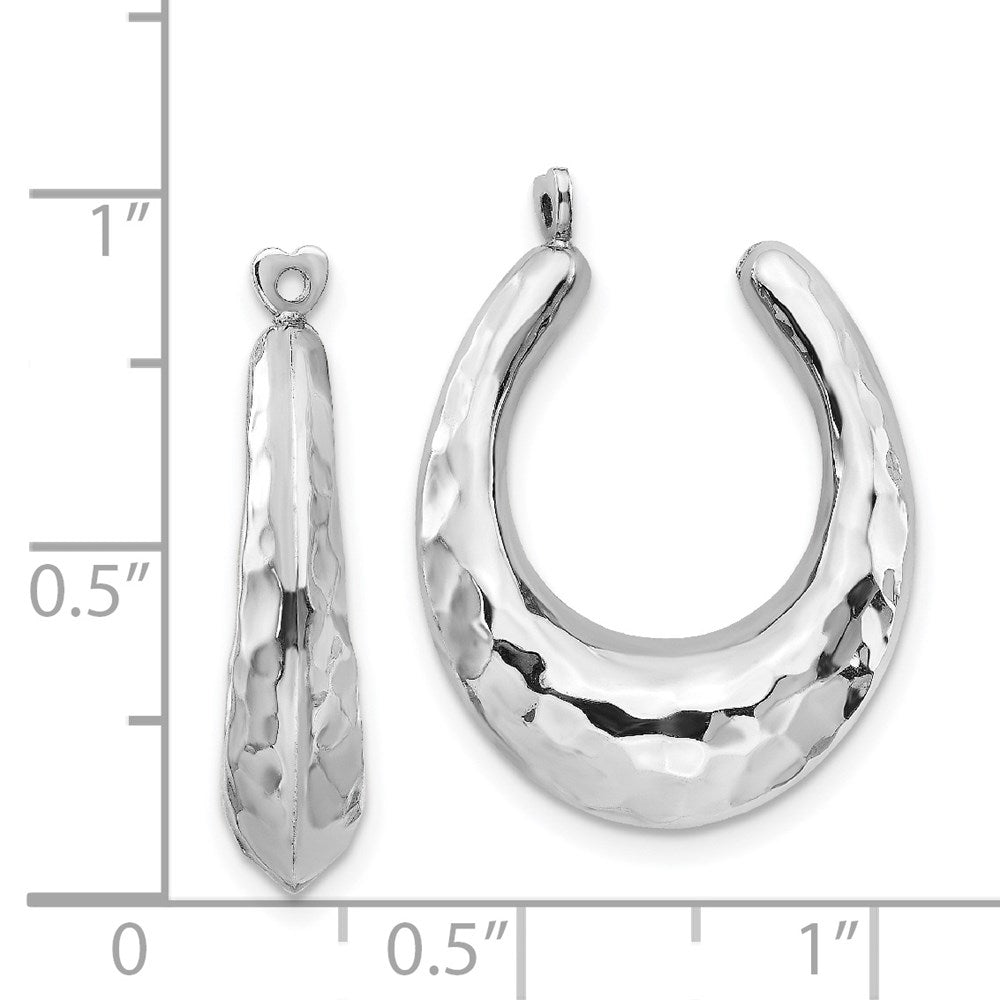 14k White Gold 6 mm red Hoop Earring Jackets (2.96 grams)