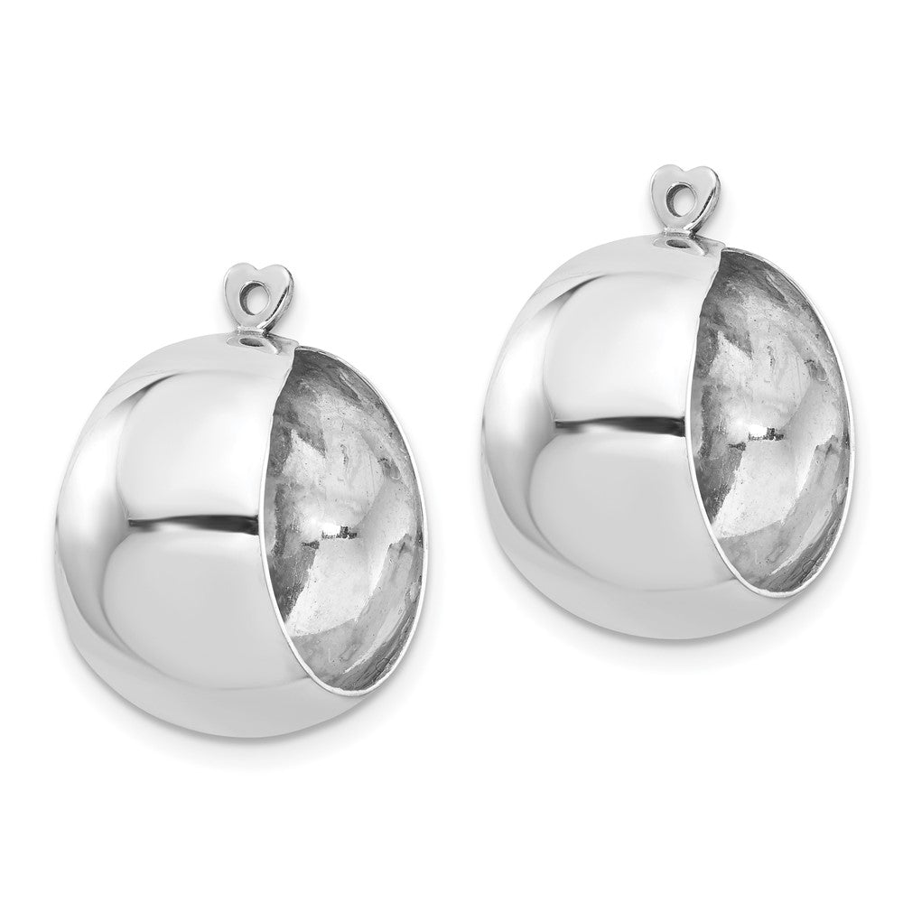 14k White Gold 11 mm Polished Hoop Earring Jackets (2.52 grams)